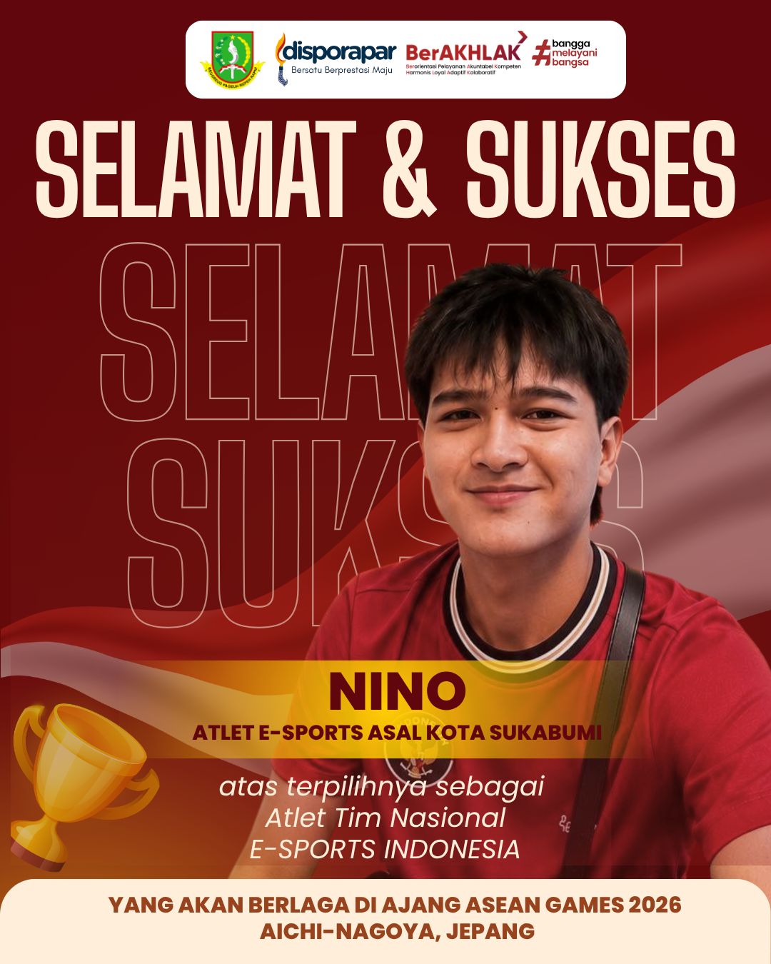 Atlet Asal Kota Sukabumi, AE Nino, Resmi Perkuat Timnas MLBB Indonesia di Asian Games 2026